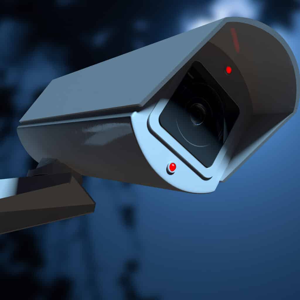 image de caméra surveillance permettant la surveillance des espaces publics. Les marchés de gardiennage et surveillance sont de plus en plus nombreux sur la commande publique